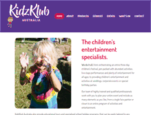 Tablet Screenshot of kidzklub.com.au